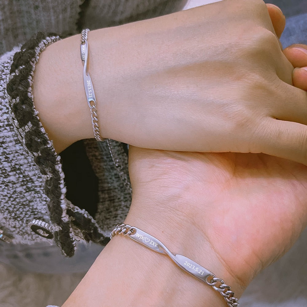 Zestaw Bransoletek z Grawerem Nieskończoności