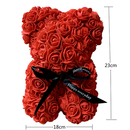 Miś z Róż z Pianki, 25 cm – Prezent Walentynkowy